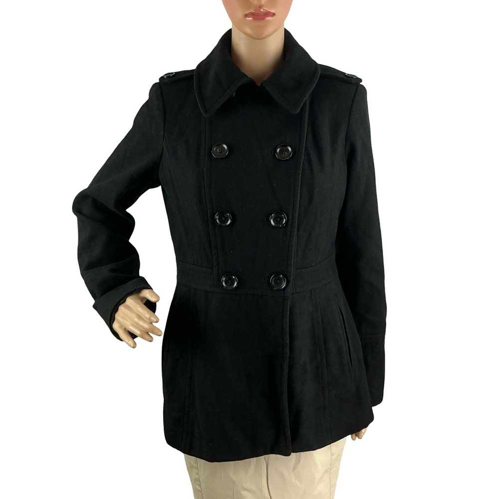 Michael Michael Kors Wool Peacoat Black Tailored Winter Coat Size S